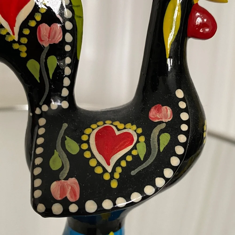 Portugal π΅πΉ MΓ©tal Handpainted Colorful 6β Rooster Figurine - Picture 4 of 12